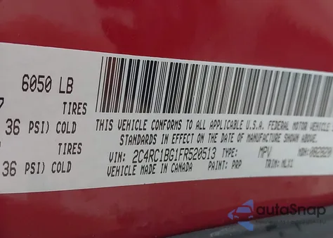 2015 Chrysler Town & Country Touring z USA, uszkodzony, nr VIN 2C4RC1BG1FR520513